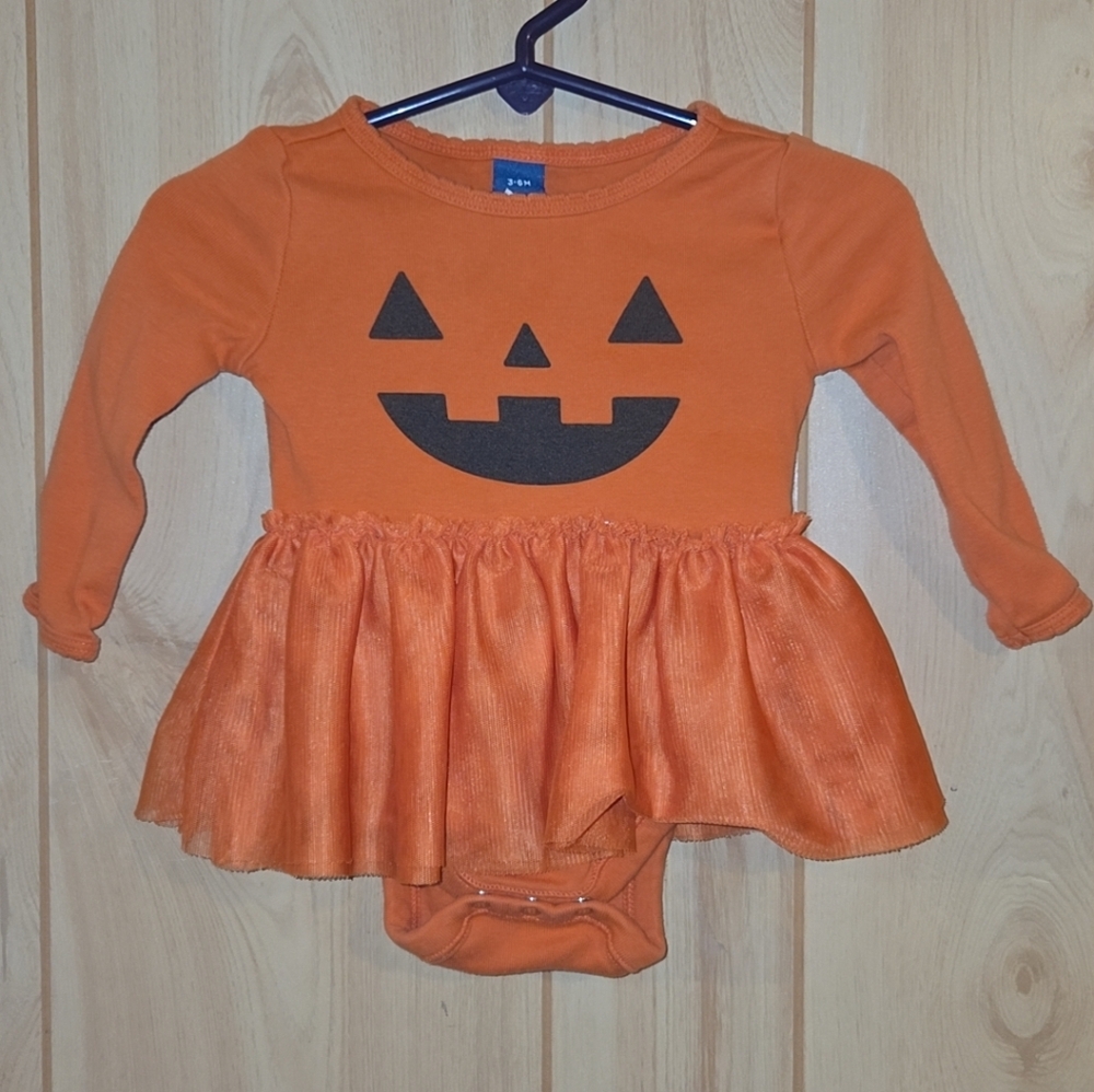 Old Navy Girls Size 3-6 Months Jack O Lantern Pumpkin Tutu Outfit Halloween
